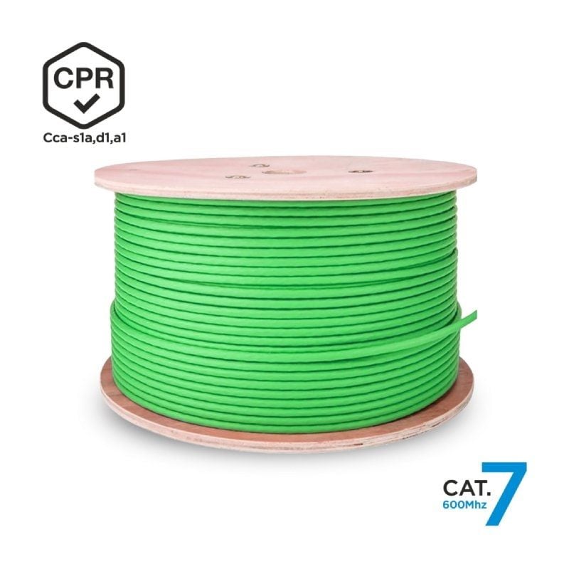Bobina de Cabo RJ45 SFTP SFTP AWG23 LSZH CPR Cca Aisens A146-0668 Cat.7 / 500m / Verde
