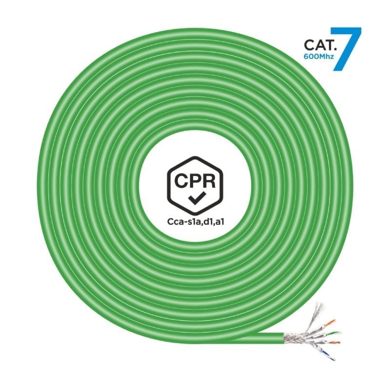 Bobina de Cabo RJ45 SFTP SFTP AWG23 LSZH CPR Cca Aisens A146-0668 Cat.7 / 500m / Verde