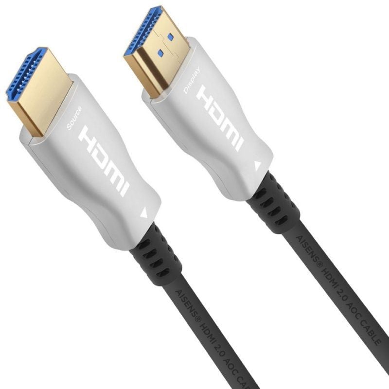 Cabo HDMI 2.0 AOC 4K Aisens A148-0379 / Macho HDMI - Macho HDMI / 30m / Preto