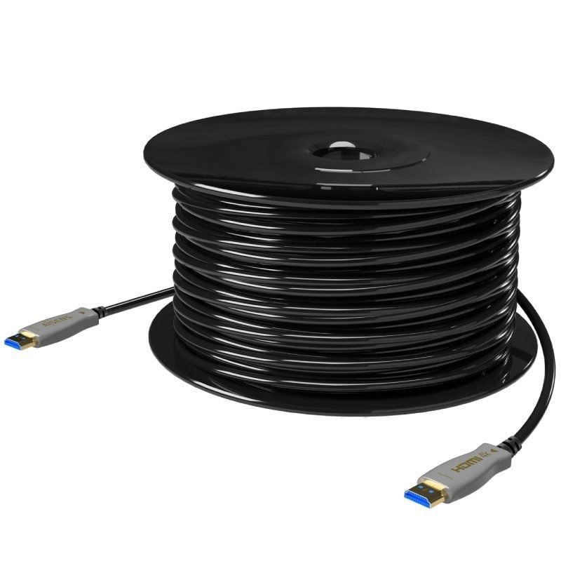 Cabo HDMI 2.0 AOC 4K Aisens A148-0698 / Macho HDMI - Macho HDMI / 100m / Preto