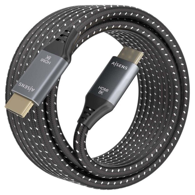 Aisens A150-0876 Cabo HDMI 2.1 8K HDMI / Macho HDMI - Macho HDMI / 5m / Cinzento e Preto