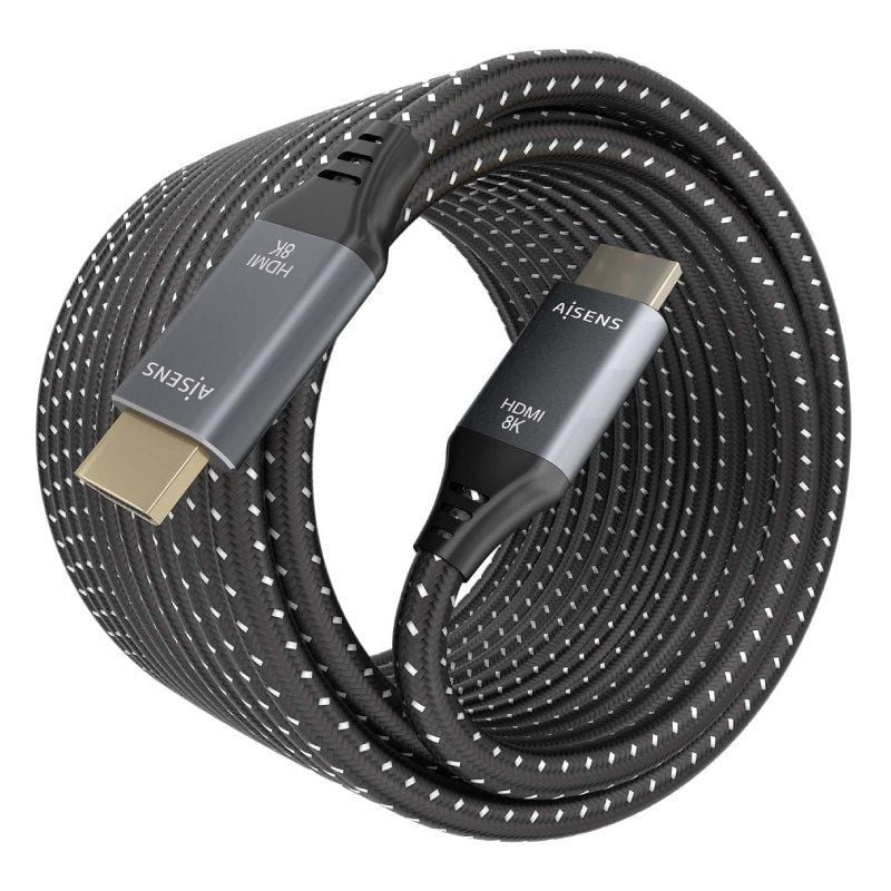 Aisens A150-0877 Cabo HDMI 2.1 8K HDMI / Macho HDMI - Macho HDMI / 7m / Cinzento e Preto
