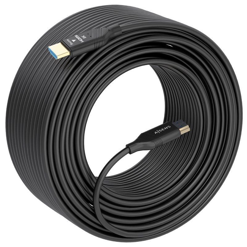 Cabo HDMI 2.1 AOC 8K Aisens A153-0936 / Macho HDMI - Macho HDMI / 25m / Preto