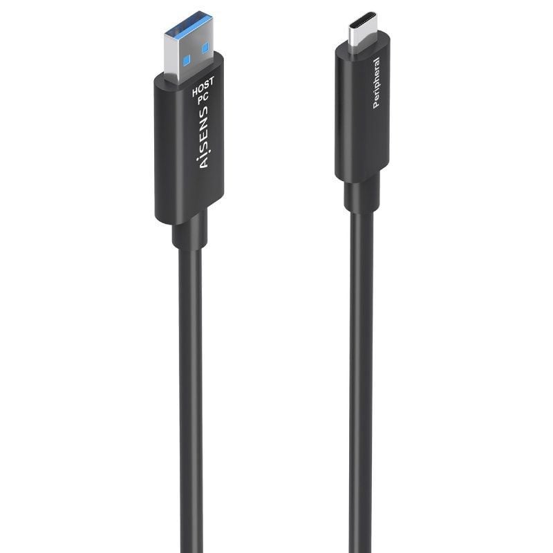 Cabo USB 3.2 Tipo C AOC Aisens A157-0926 / USB Tipo C Macho - USB Macho / 10gbps / 25m / Preto