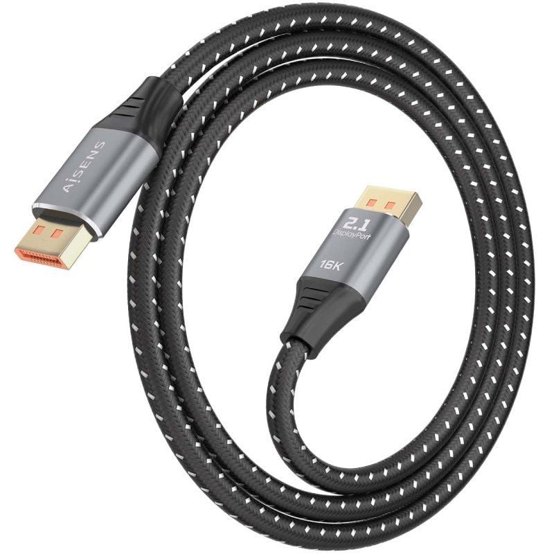 Aisens A158-0901 Cabo Displayport 2.1 16K Displayport / Macho Displayport - Macho Displayport / 80g…