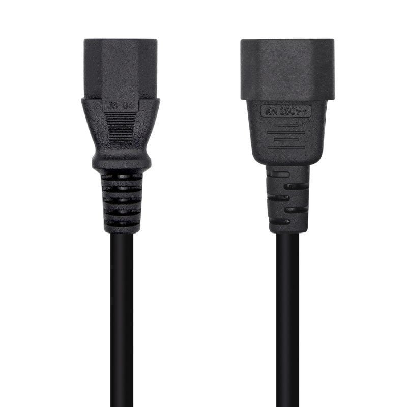 Cabo de Alimentação Aisens A132-0532 / IEC C13 Fêmea - IEC C14 Macho / 10m / Preto