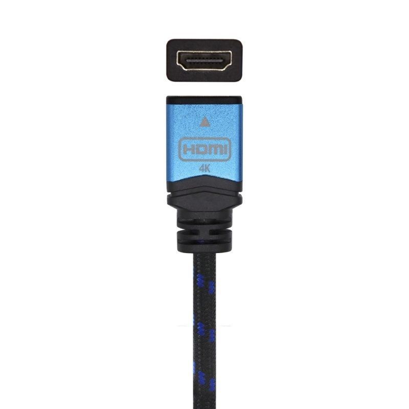 Cabo de Extensão HDMI Aisens A120-0453 / Macho HDMI - Fêmea HDMI / 2m / Preto / Azul
