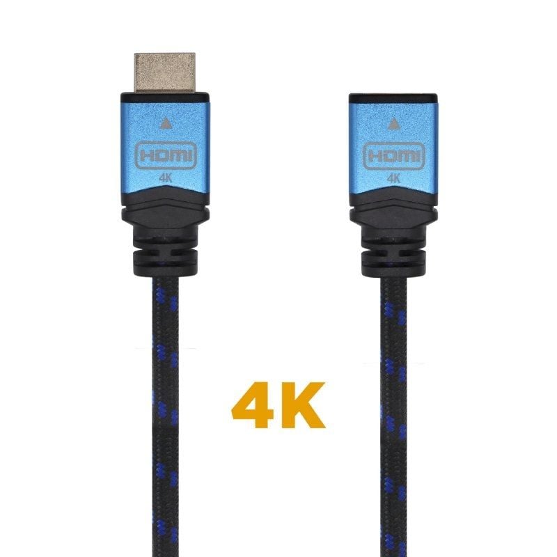 Cabo de Extensão HDMI Aisens A120-0454 / Macho HDMI - Fêmea HDMI / 3m / Preto / Azul