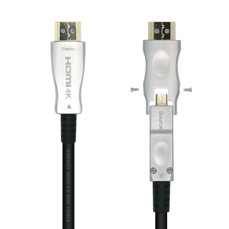 Cabo HDMI 2.0 Amovível AOC 4K Aisens A148-0510 / Macho HDMI / Macho D - Macho HDMI / 15m / Preto