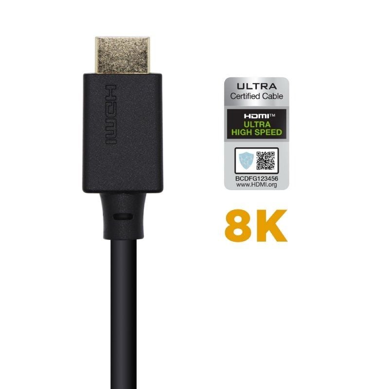 Aisens A150-0421 Cabo HDMI 2.1 8K HDMI / Macho HDMI - Macho HDMI / 1m / Certificado / Preto