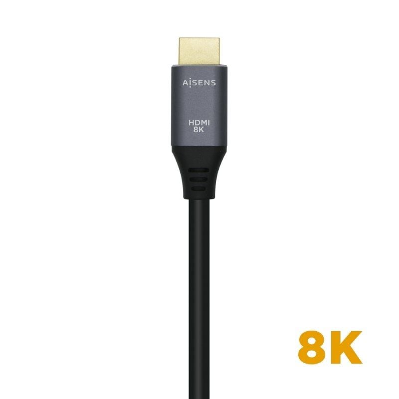 Aisens A150-0425 Cabo HDMI 2.1 8K HDMI / Macho HDMI - Macho HDMI / 50cm / Cinzento Preto