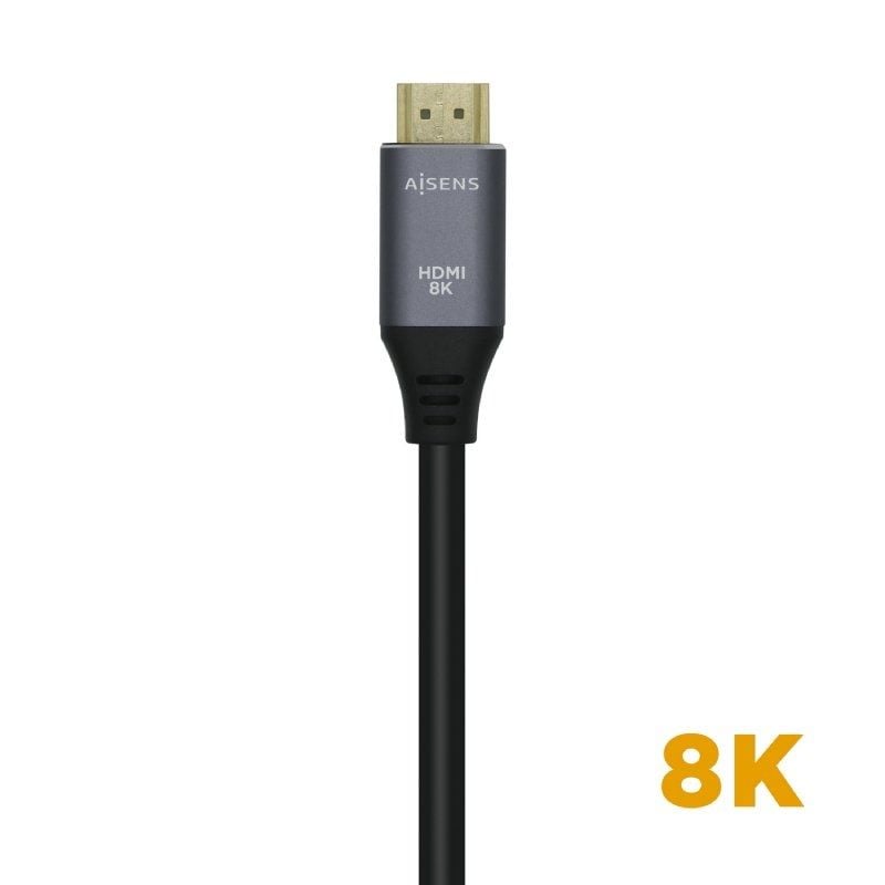 Aisens A150-0426 Cabo HDMI 2.1 8K HDMI / Macho HDMI - Macho HDMI / 1m / Cinzento Preto