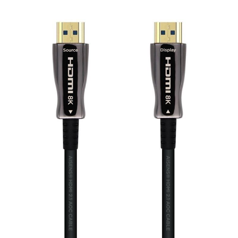 Cabo HDMI 2.1 AOC 8K Aisens A153-0524 / Macho HDMI - Macho HDMI / 100m / Preto