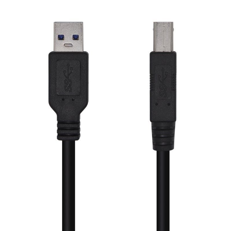 Cabo USB 3.0 para Impressora Aisens A105-0444 / USB Tipo B Macho - USB Macho / 2m / Preto