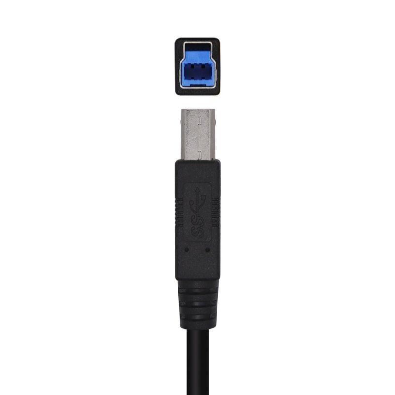 Cabo USB 3.0 para Impressora Aisens A105-0444 / USB Tipo B Macho - USB Macho / 2m / Preto