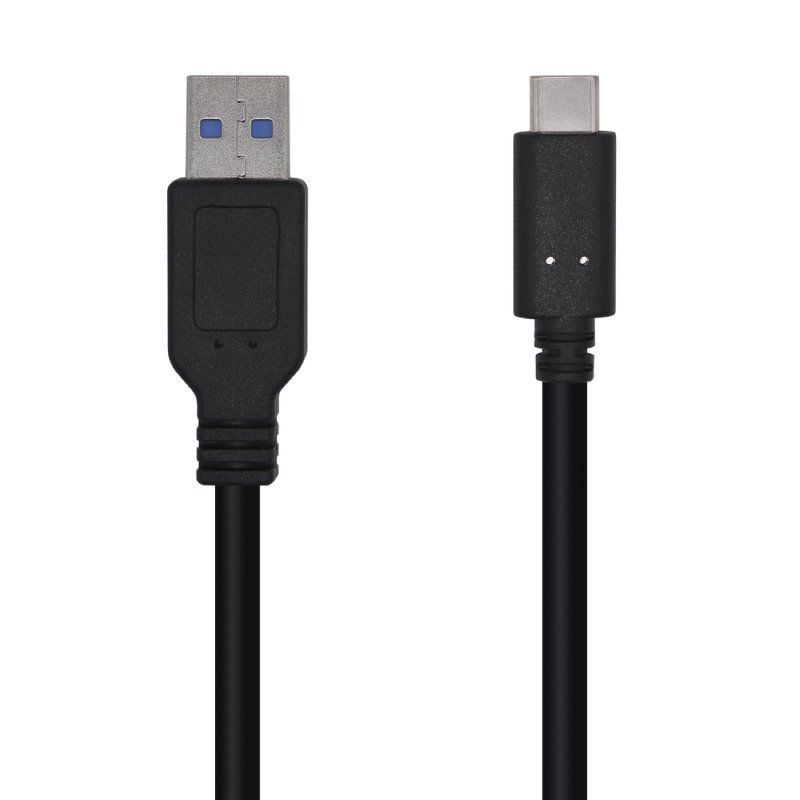 Cabo USB 3.1 Tipo C Aisens A107-0449 / USB Tipo C Macho - USB Macho / 50cm / Preto