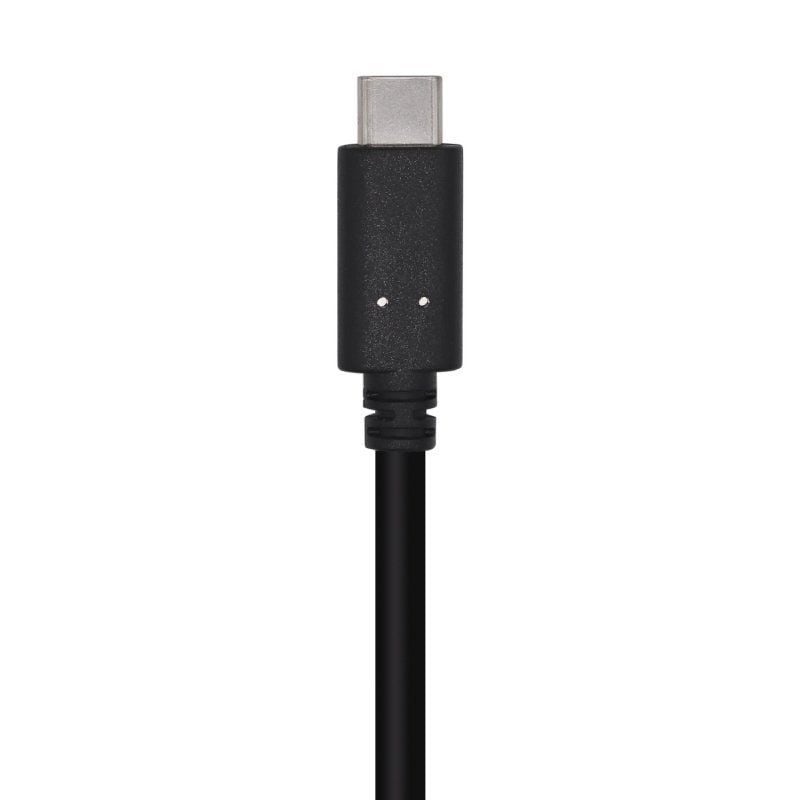Cabo USB 3.1 Tipo C Aisens A107-0449 / USB Tipo C Macho - USB Macho / 50cm / Preto