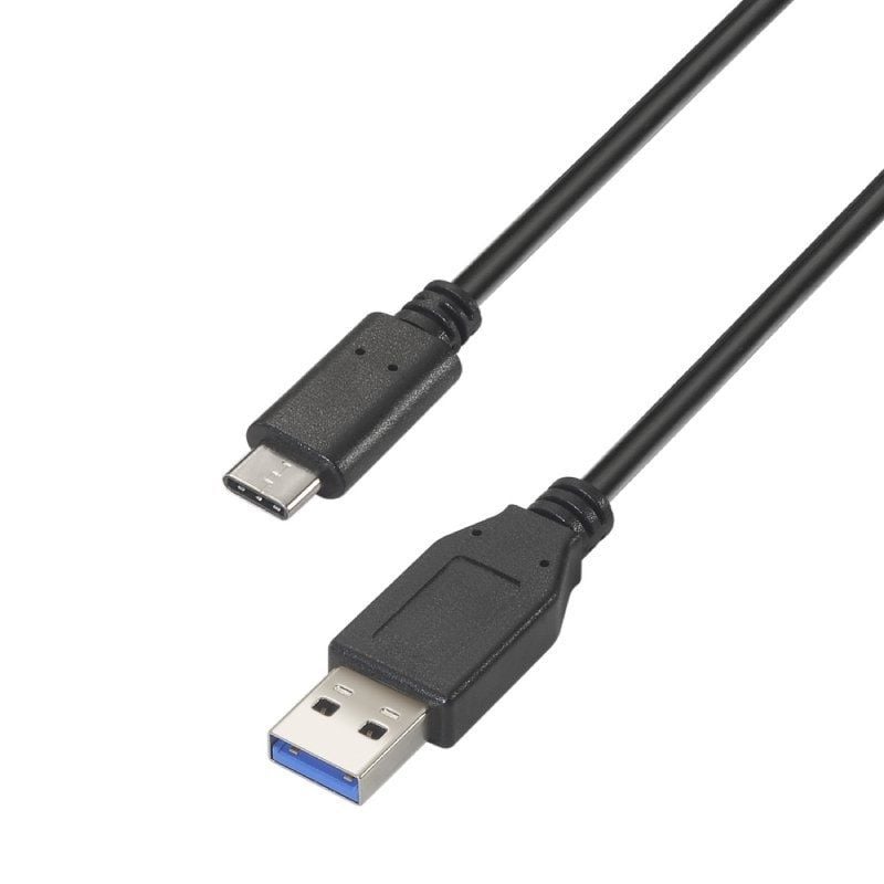 Cabo USB 3.1 Tipo C Aisens A107-0450 / USB Tipo C Macho - USB Macho / 1,5 M / Preto