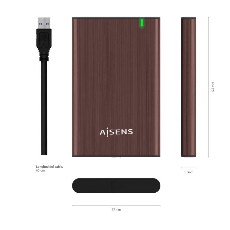 Aisens Ase-2525bwn Caixa para Unidade de Disco Rígido Externa de 2,5" / USB 3.0 / sem Parafusos