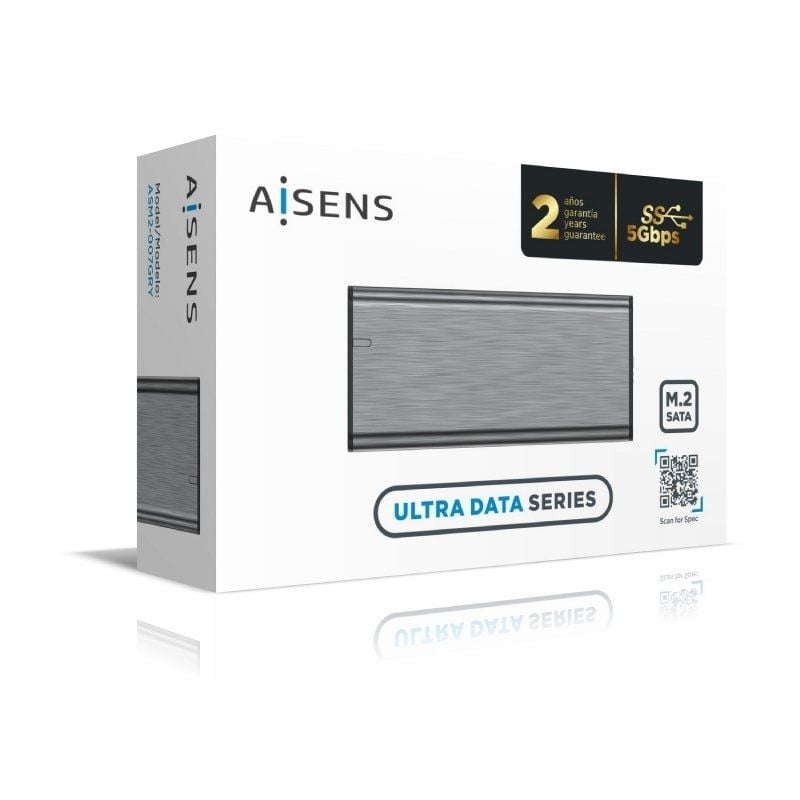 Aisens Asm2-007gry Caixa Externa para SSD M.2 SATA / USB 3.1 Gen1 / sem Parafusos