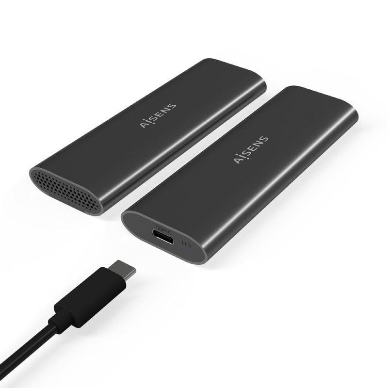 Aisens Asm2-015gr M.2 SATA / NVME Caixa Externa para SSD Asm2-015gr / USB 3.1 / sem Parafusos