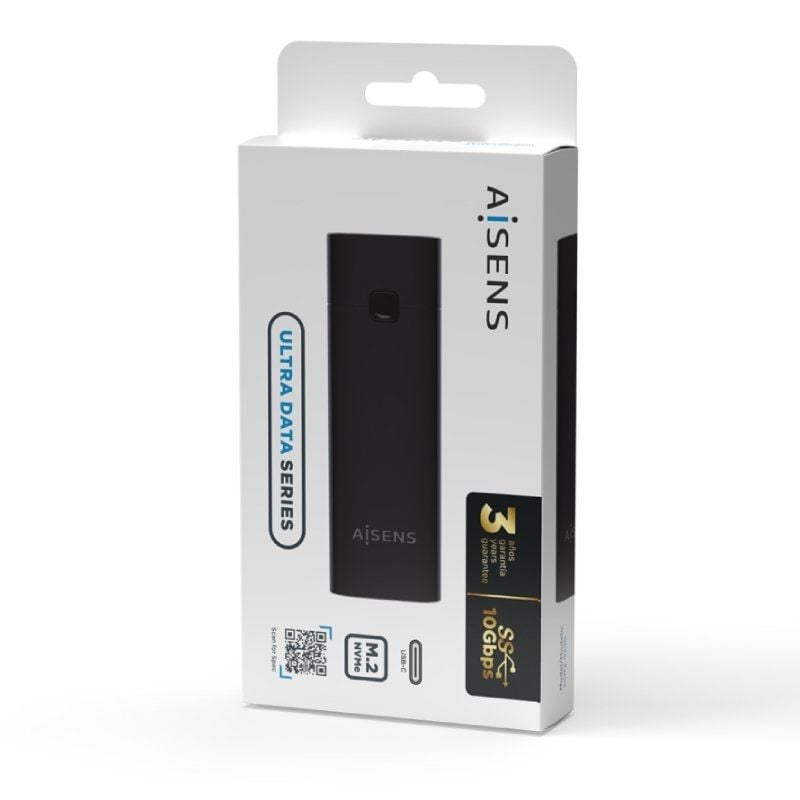 Aisens Asm2-020b Caixa Externa para SSD M.2 NVME / USB 3.1 Gen2 / sem Parafusos