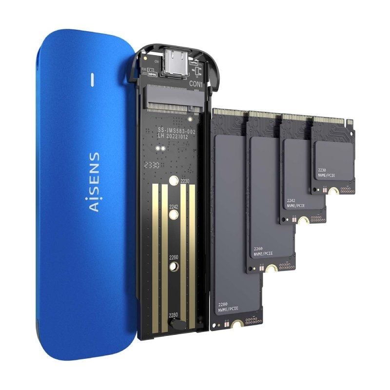 Aisens Asm2-026blu M.2 NVME Caixa Externa para SSD / USB 3.2 / sem Parafusos