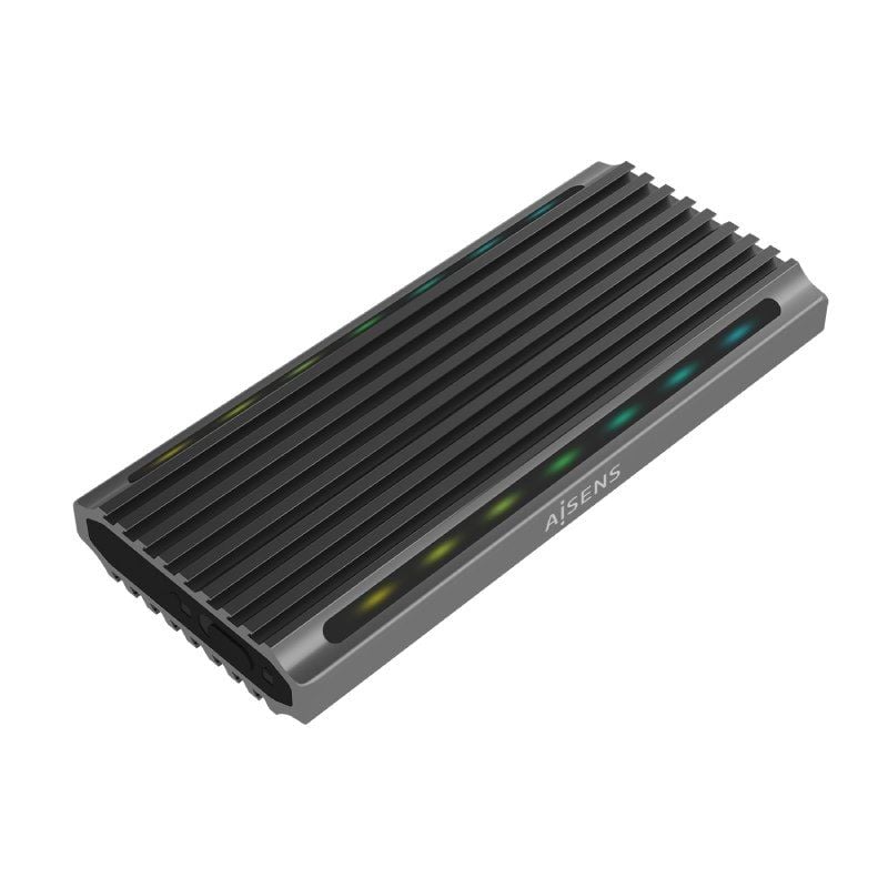 Aisens Asm2-rgb011gr Caixa Externa para SSD M.2 SATA / NVME / USB 3.2 Gen2 / sem Parafusos