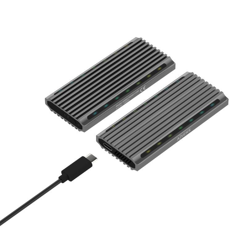Aisens Asm2-rgb011gr Caixa Externa para SSD M.2 SATA / NVME / USB 3.2 Gen2 / sem Parafusos