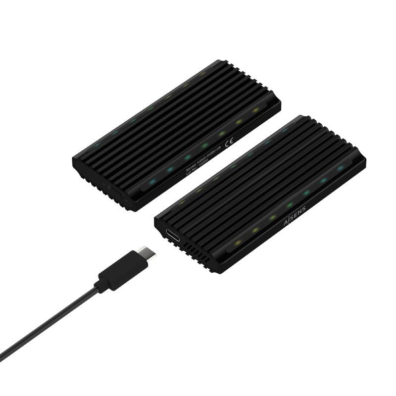 Aisens Asm2-rgb012b M.2 SATA / NVME Caixa Externa para SSD Asm2-rgb012b / USB 3.2 / sem Parafusos