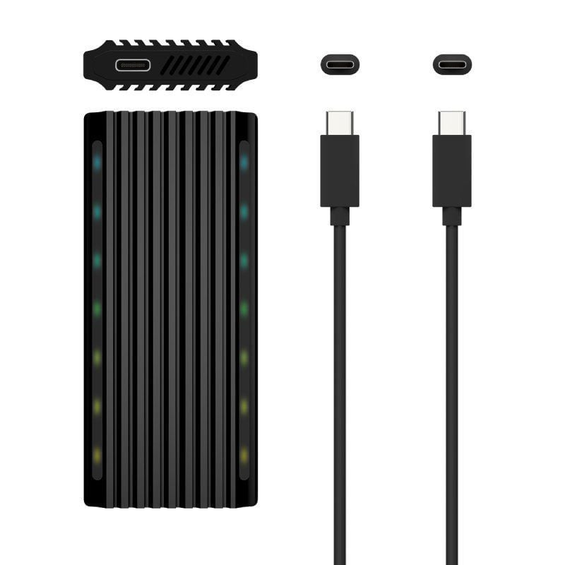 Aisens Asm2-rgb012b M.2 SATA / NVME Caixa Externa para SSD Asm2-rgb012b / USB 3.2 / sem Parafusos