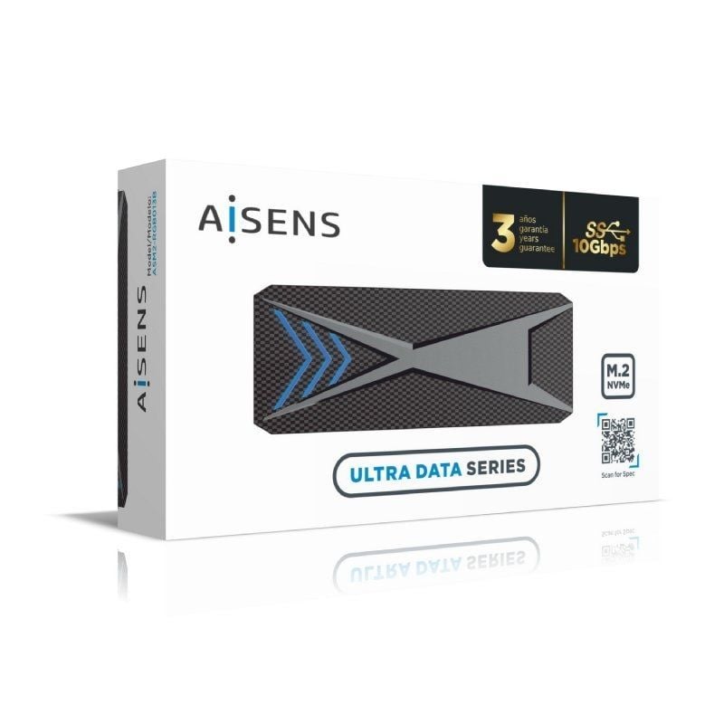 Aisens Asm2-rgb013b Caixa Externa para SSD M.2 NVME / USB 3.2 Gen2 / sem Parafusos
