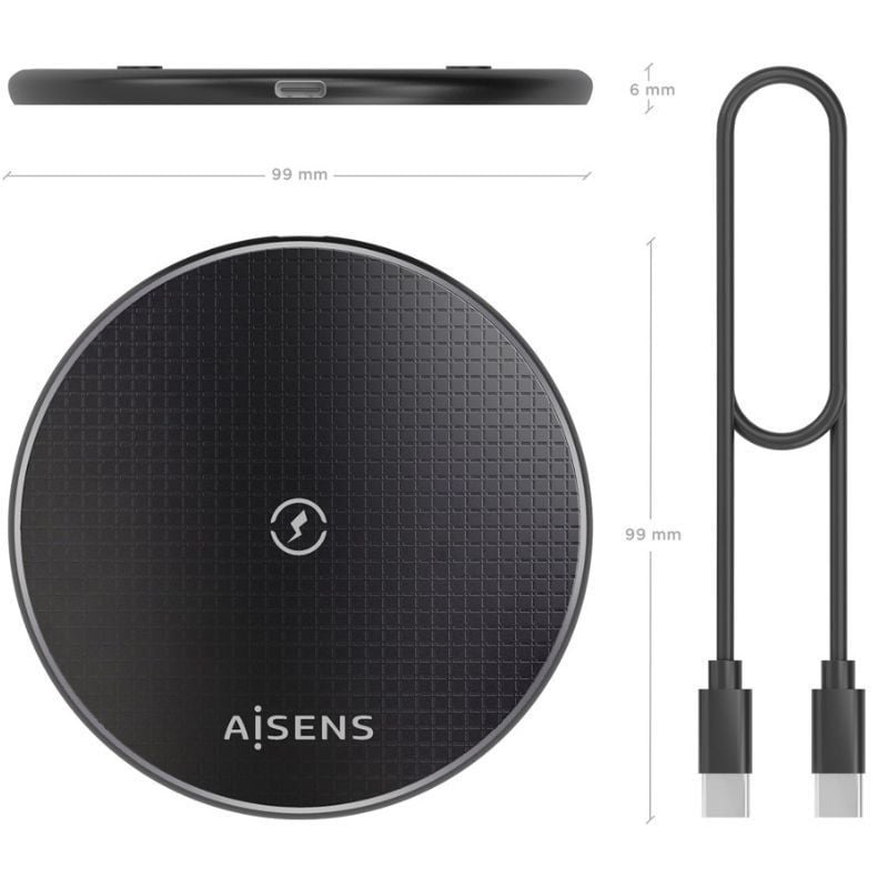 Base de Carregamento sem Fios Aisens Asch-15w1wc058-bk 15W / Preto