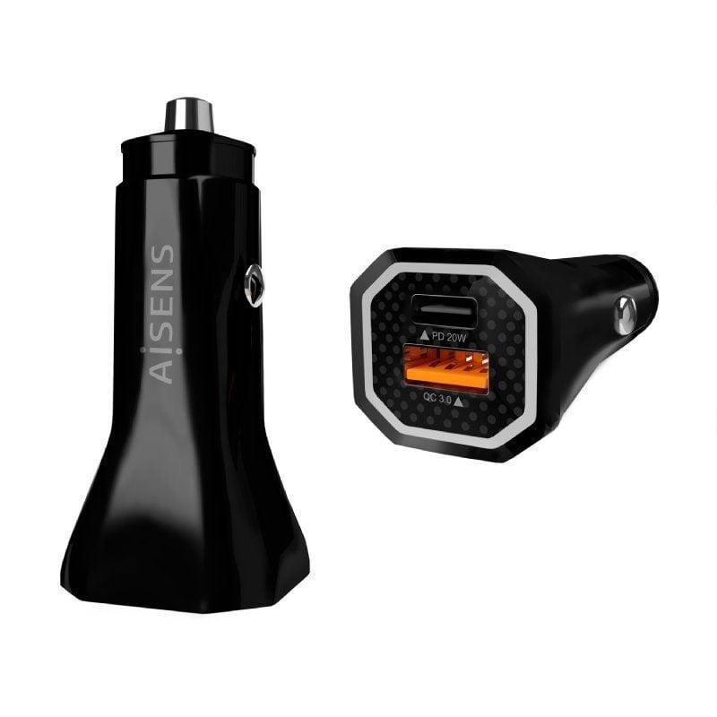 Carregador de Isqueiro Aisens Asch-car2pqc-bk / 1xusb-tipo C / 1xusb / 38W