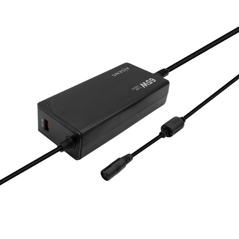 Carregador de Computador Portátil Aisens Aslc-65wauto-bk / 65W / Automático / 9 Conectores / Tensão…