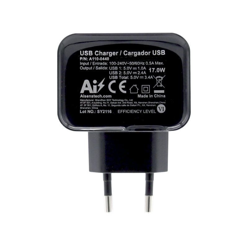 Carregador de Parede Aisens A110-0440 / 2xusb / 17W