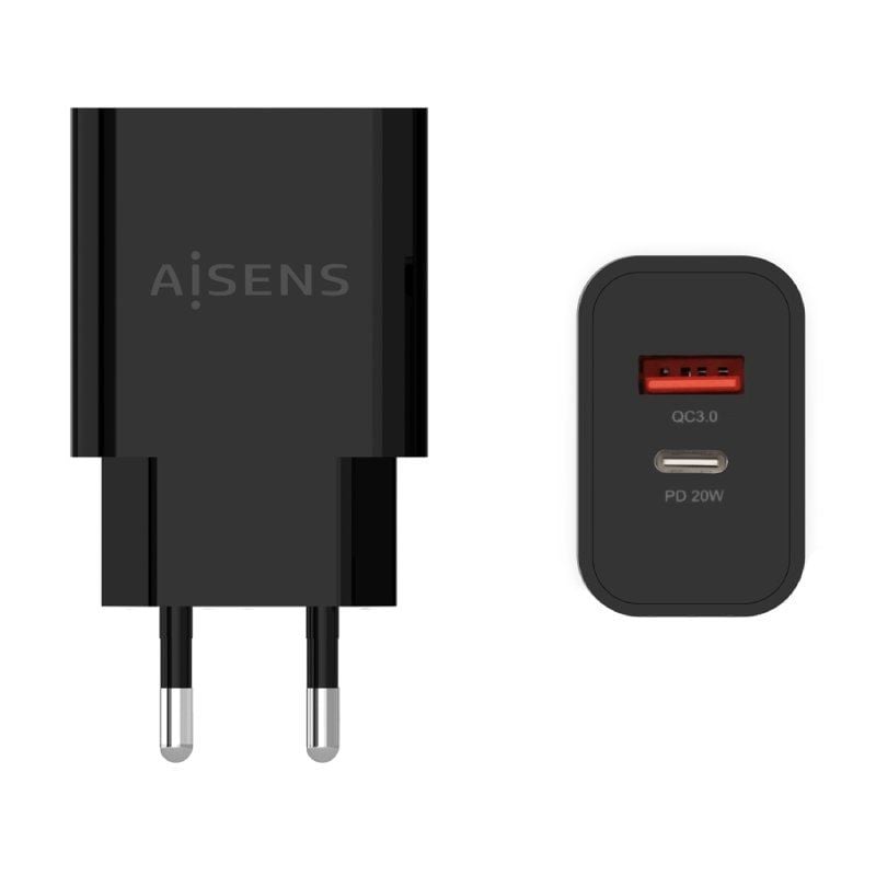 Carregador de Parede Aisens A110-0682 / 1xusb Type-c / 1x USB / 20W