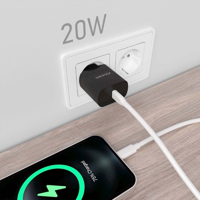 Carregador de Parede Aisens A110-0753 / 1xusb Type-c / 20W
