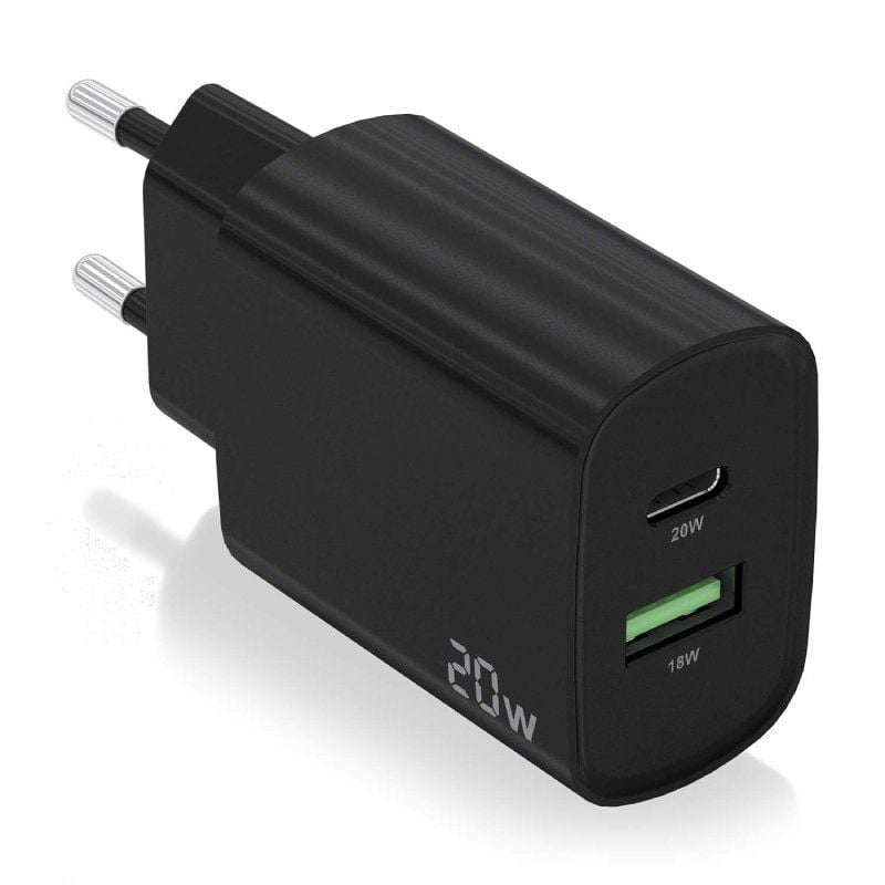 Carregador de Parede Aisens A110-0755 / 1xusb Type-c / 1xusb / 20W