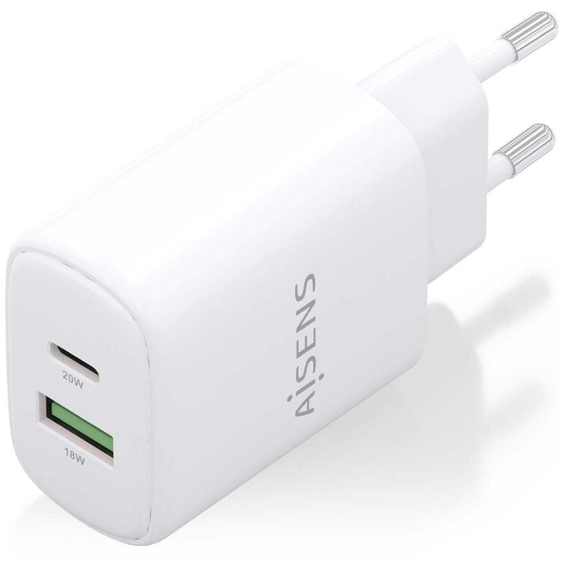 Carregador de Parede Aisens A110-0909 Gan A110-0909 / 1xusb Type-c / 1xusb / 20W / Branco