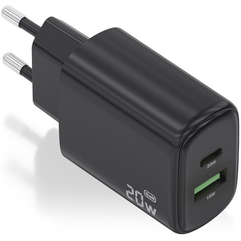 Carregador de Parede Aisens A110-0910 Gan / 1xusb Tipo C / 1xusb / 20W / Preto