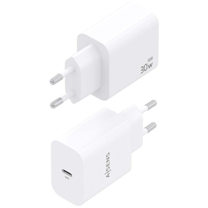 Carregador de Parede Aisens A110-0940 Gan / 1xusb Type-c / 30W / Branco