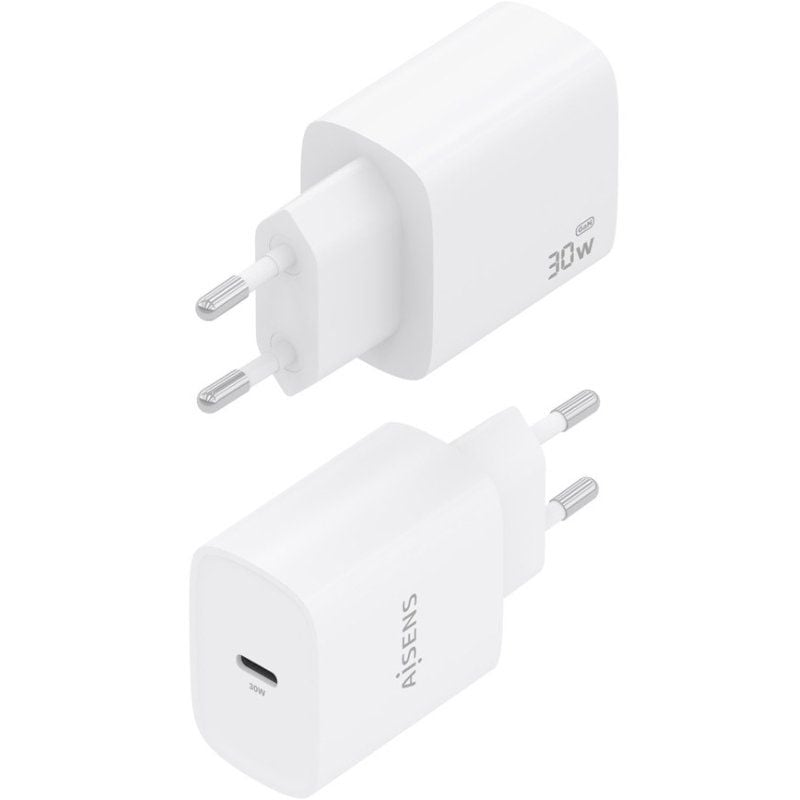 Carregador de Parede Aisens A110-0950 Gan / 1xusb Type-c / 30W / Branco