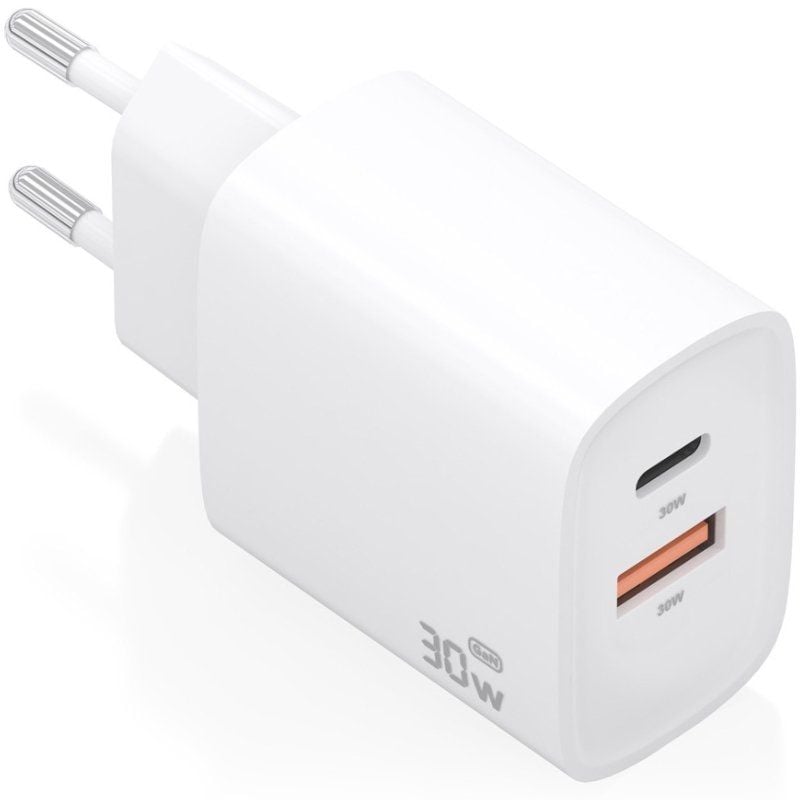 Carregador de Parede Aisens A110-0952 Gan A110-0952 / 1xusb Type-c / 1xusb / 30W / Branco