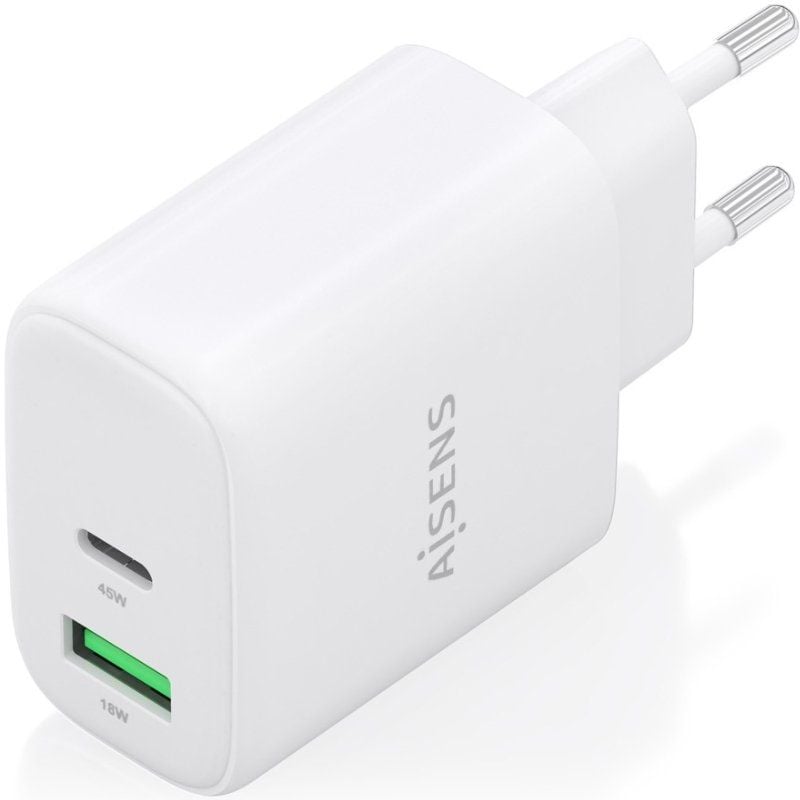 Carregador de Parede Aisens A110-0971 Gan A110-0971 / 1xusb Type-c / 1xusb / 45W / Branco