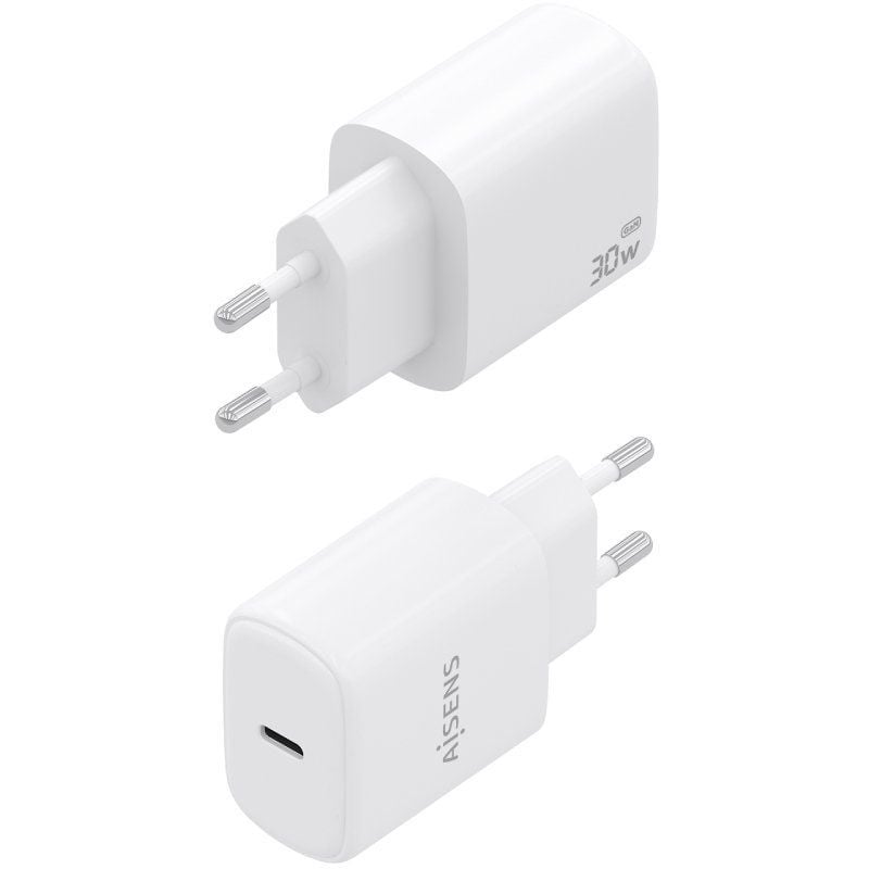 Carregador de Parede Aisens A110-0975 Gan / 1xusb Type-c / 30W / Branco
