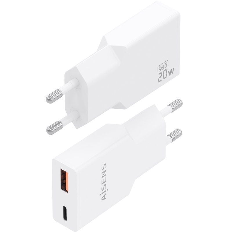 Carregador de Parede Aisens A110-0998 Gan A110-0998 / 1xusb Type-c / 1xusb / 20W / Branco