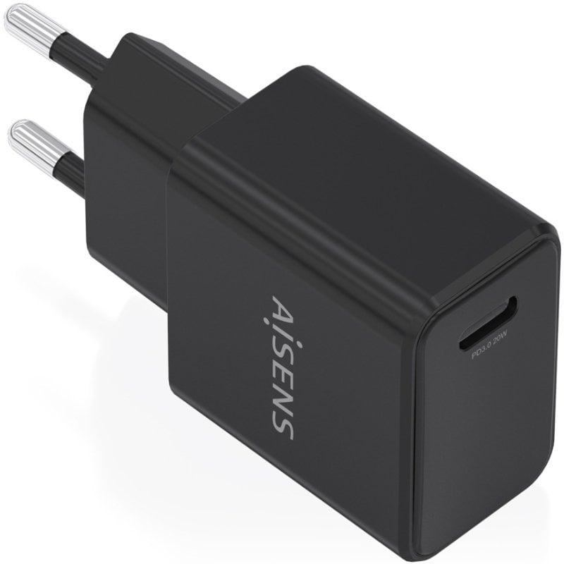 Carregador de Parede Aisens A110-1024 Gan / 1xusb Type-c / 20W / Preto