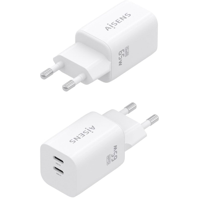 Carregador de Parede Aisens A110-1029 Gan / 2xusb Type-c / 65W / Branco