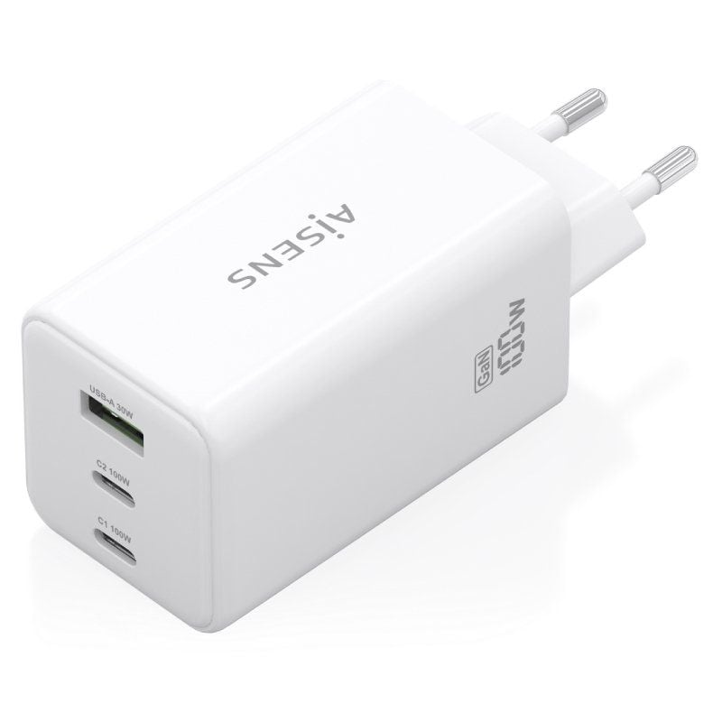 Carregador de Parede Gan Aisens Asch-100w3p051-w / 2xusb Type-c / 1xusb / 100W